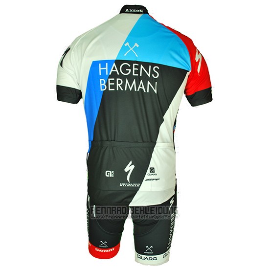 2018 Fahrradbekleidung Axeon Hagens Berman Blau Shwarz Trikot Kurzarm und Tragerhose - zum Schließen ins Bild klicken